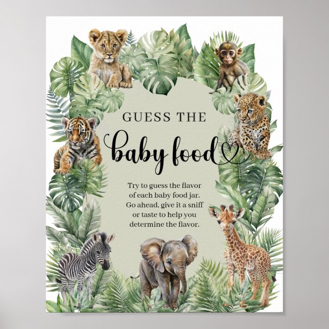 Affiche Baby Boy Tropical Jungle Safari The Baby Food jeu (Devant)
