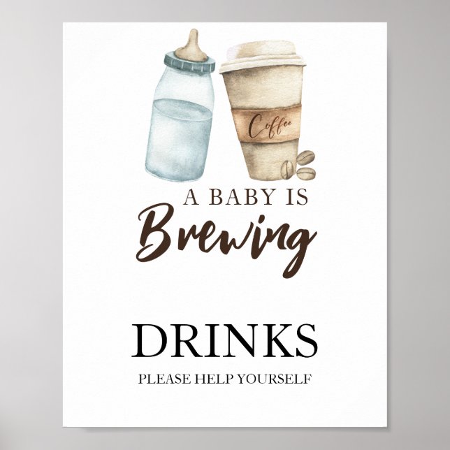 Affiche Baby brasse du café Boissons (Devant)