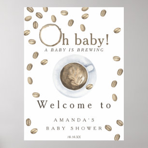 Affiche Baby brasse Welcome café baby shower fête