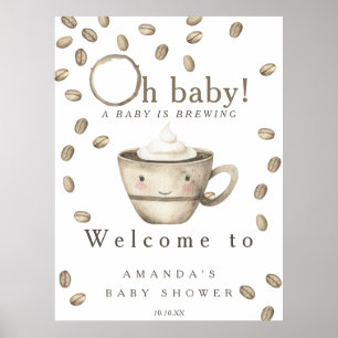 Affiche Baby brasse Welcome café baby shower fête