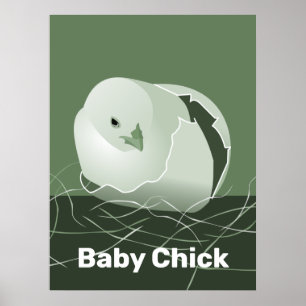 Affiche Baby Chick Green Kitchen Wall Art