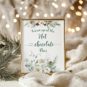 Affiche Baby de Noël Réchauffez-vous à la barre de chocola