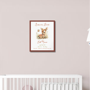 Affiche Baby Deer Faire-part de bébé personnalisée