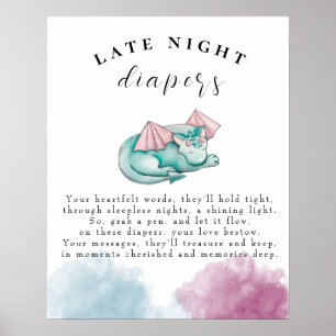 Affiche Baby Dragon Baby shower Late Night Diapers Jeu