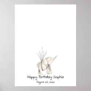 Affiche Baby Elephant Thumbprint Livre d'invités