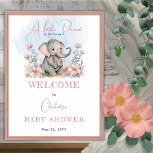 Affiche Baby Elephant Un Petit Arachide Fille Douche Flora