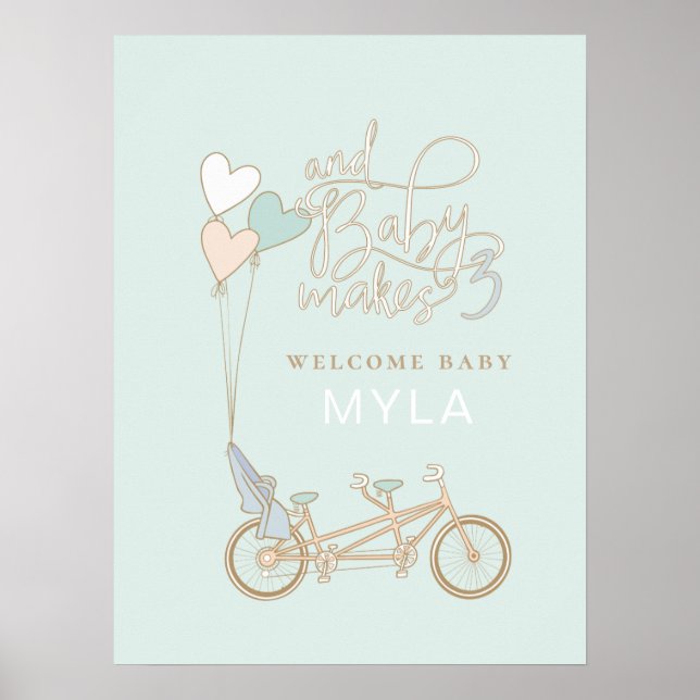 Affiche Baby Fabrique trois tandem vélo avec siège bébé pe (Devant)