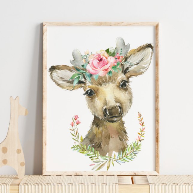 Affiche Baby Fawn Woodland Animal Nursery | Art mur (Créateur téléchargé)