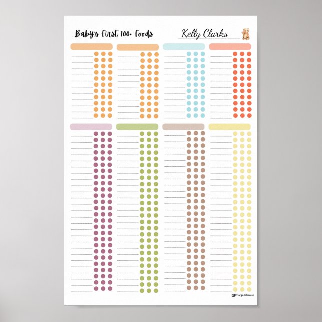 Affiche Baby First 100 foods - votre propre journal alimen (Devant)