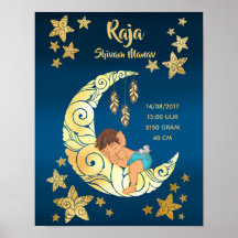 Baby Ganesha with moon and stars