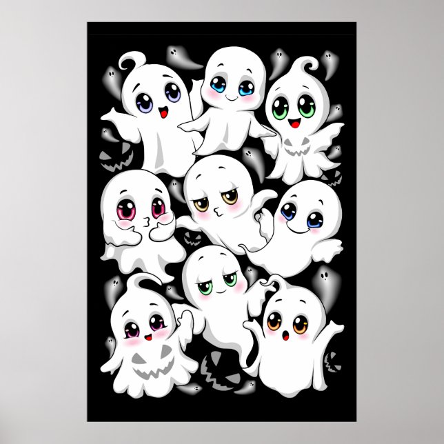 Affiche Baby Ghosts Éffrayant mignon Halloween humeur (Devant)