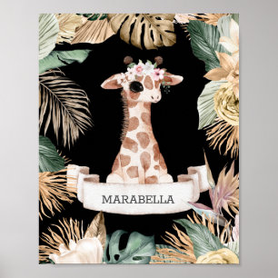 Affiche *~* Baby Giraffe Jungle Plante Nursery Girl Sweet