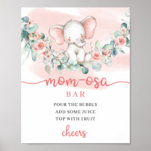 Affiche Baby Girl Elephant eucalyptus Maman-osa bar
