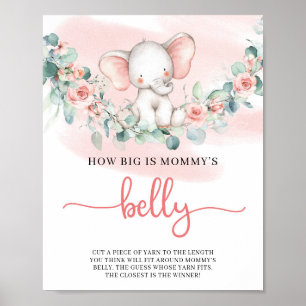 Affiche Baby Girl Elephant eucalyptus mommys belly game 
