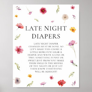 Affiche Baby in Bloom Baby shower Late Night Diapers Jeu