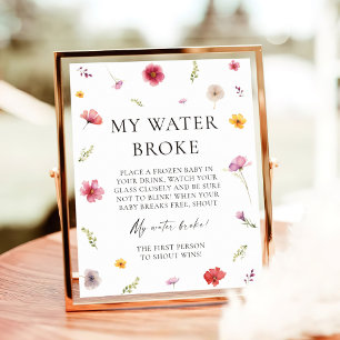 Affiche Baby in Bloom Baby shower My Water Broke Jeu