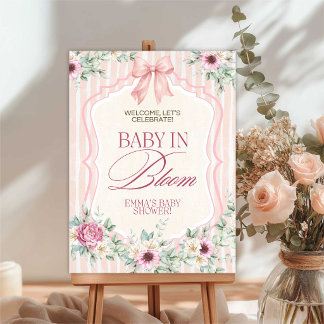 Affiche Baby in Bloom Baby Shower Welcome Sign, Garden
