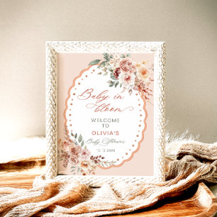 Affiche Baby in Bloom Boho Baby shower Bienvenue