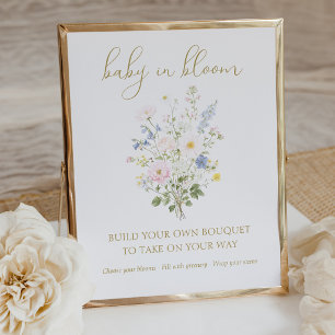 Affiche Baby in Bloom Bouquet Bar Baby Shower devient Baby