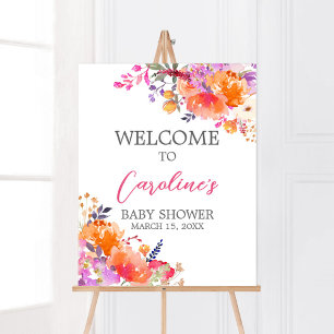 Affiche Baby in Bloom Bright Floral Baby shower Welcome
