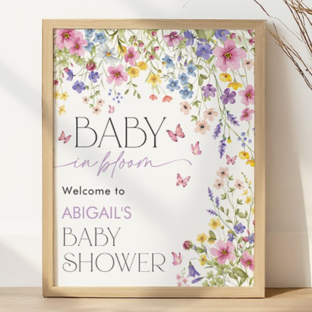 Affiche Baby in Bloom Butterfly Baby Shower Welcome (Baby in Bloom Butterfly Baby Shower Welcome Poster)