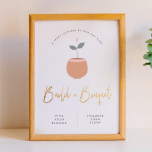Affiche Baby In Bloom Construire Un Bouquet Baby shower Si