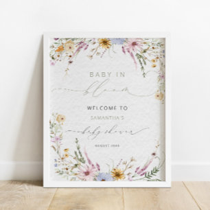 Affiche Baby in Bloom Fleur sauvage Baby shower Bienvenue