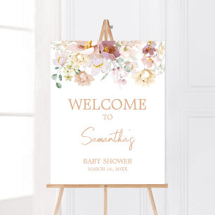 Affiche Baby in Bloom Florals Baby shower Bienvenue