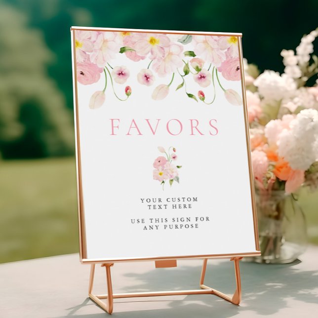 Affiche Baby In Bloom Pink Baby Shower Table Sign (Créateur téléchargé)