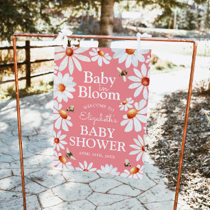 Affiche Baby in Bloom Watercolor Daisies & Bumblebee Poste