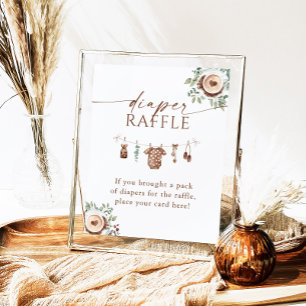 Affiche Baby Is Brewing Baby Shower Diaper Raffle Fête de 