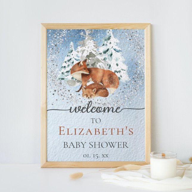 Affiche Baby It's Cold Outside Foxes Baby shower Bienvenue (Créateur téléchargé)