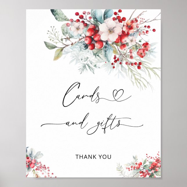 Affiche Baby it's Cold Outside Greenery Cartes et cadeaux (Devant)
