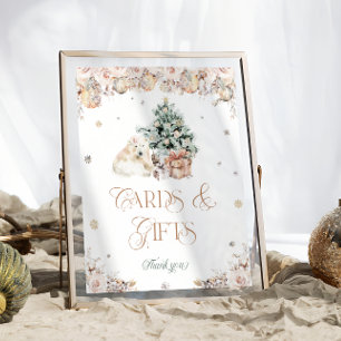 Affiche Baby It's Cold Outside Winter Cartes d'ours et cad