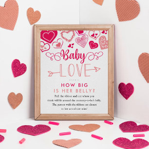 Affiche "Baby Love" Jeu de Baby shower de la Saint-Valenti