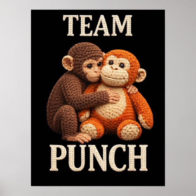 Affiche Baby Monkey Punch Crochet Pattern Cute Amigurumi (Devant)