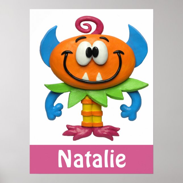 Affiche Baby Monster Baby Girl Shower Nursery (Devant)