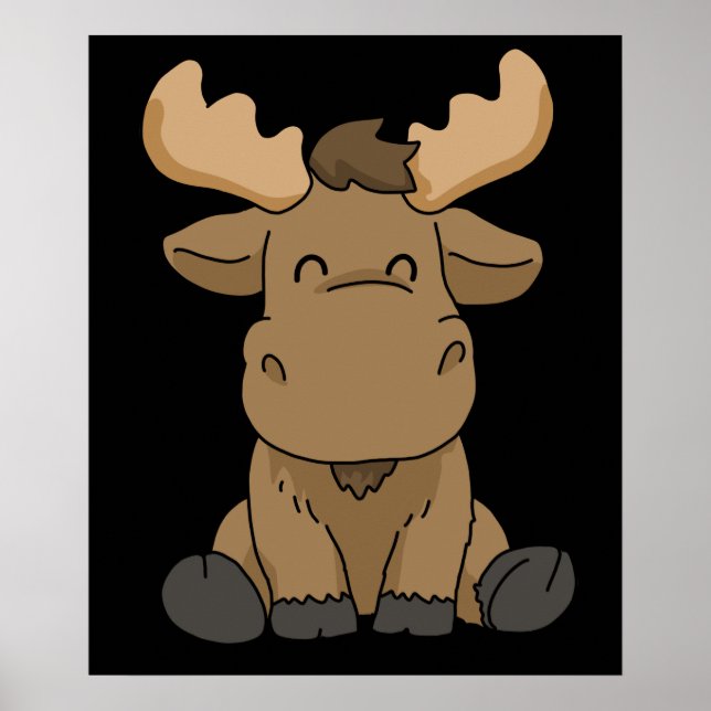 Affiche Baby Moose Cadeaux Femmes Moose Cadeaux Hommes Moo (Devant)