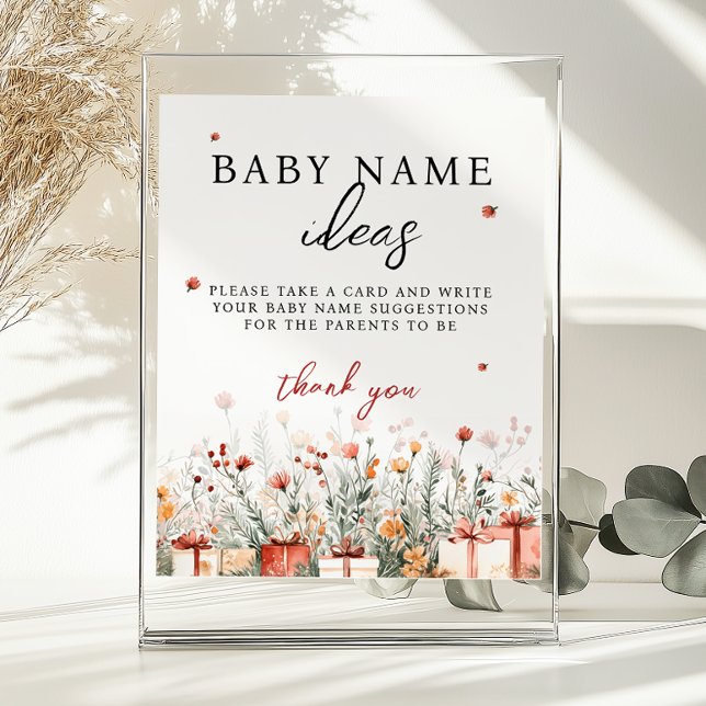 Affiche Baby Name Ideas Merry Little Baby Shower Game sign (Créateur téléchargé)