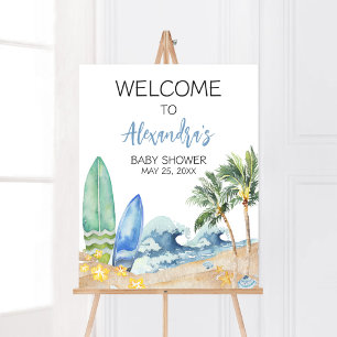 Affiche Baby on Board Baby shower de plage Bienvenue