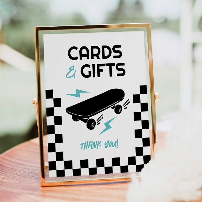 Affiche Baby on Board Skateboard Baby showers Cartes & Cad (Créateur téléchargé)