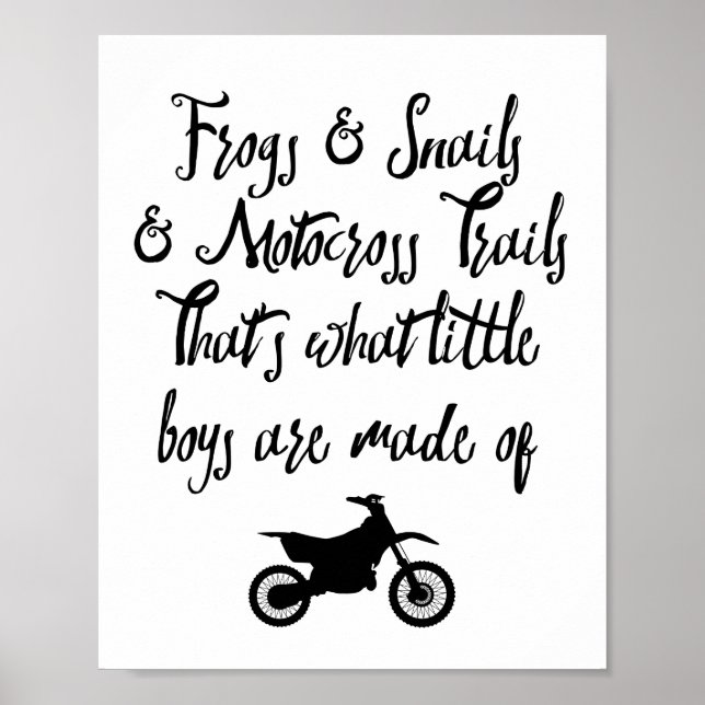 Affiche Baby or Toddler Nursery Motocross Dirtbike Print (Devant)