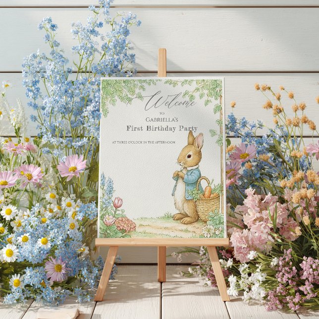 Affiche Baby Peter Rabbit Garden Welcome Board (Créateur téléchargé)