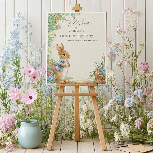 Affiche Baby Peter Rabbit Garden Welcome Board (Créateur téléchargé)