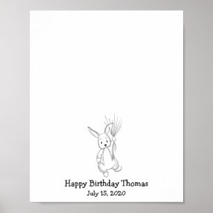 Affiche Baby Rabbit Fingerprint Guest Book