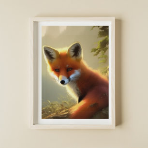 Affiche Baby Red Fox Wildlife Portrait