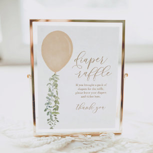 Affiche Baby shower à ballets dorés Diaper Raffle