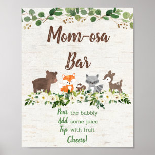 Affiche Baby shower à barres de Mimosa Floral