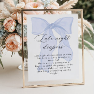 Affiche Baby shower à boue bleue Latins nocturnes