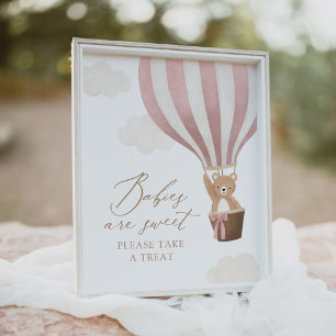 Affiche Baby shower à bulle d'ours en peluche Les bébés so